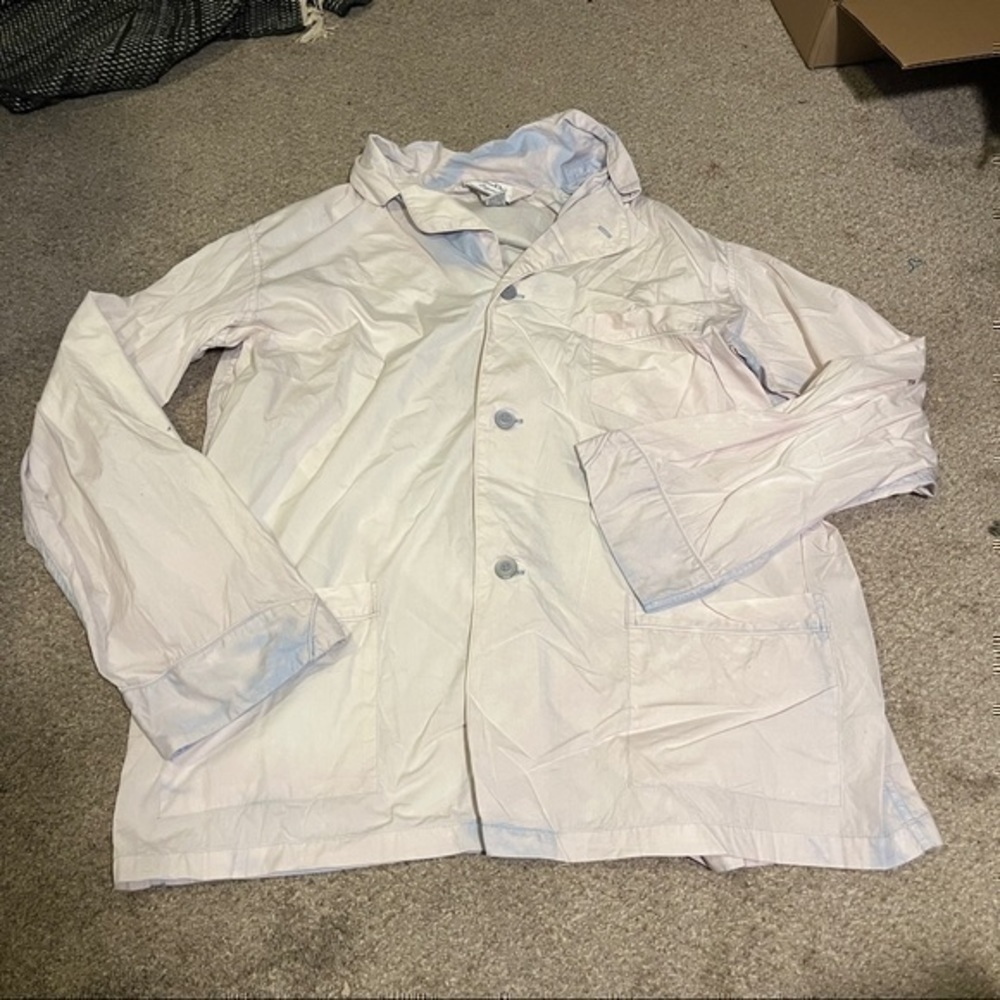Christian Dior by Galliano Bleach Washed White Cotton Utility Chore Jacket - Picture 3 of 8